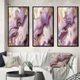 thumbnail image 1 of Designart "Purple Abstractions Gold and Purple" Abstract Shapes Framed Wall Art Set Of 3 - Gold Transitional Frame Gallery Wall Set For Home Decor, 1 of 6