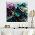 thumbnail image 1 of Designart "Purple And Green Colorful Impressions II" Abstract Painting Canvas Art Print, 1 of 5