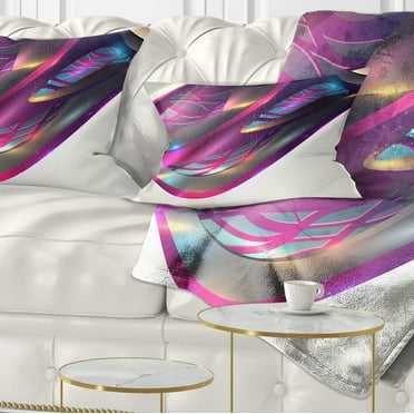 Designart Purple Associative Illustration - Contemporary Throw Pillow - 12x20