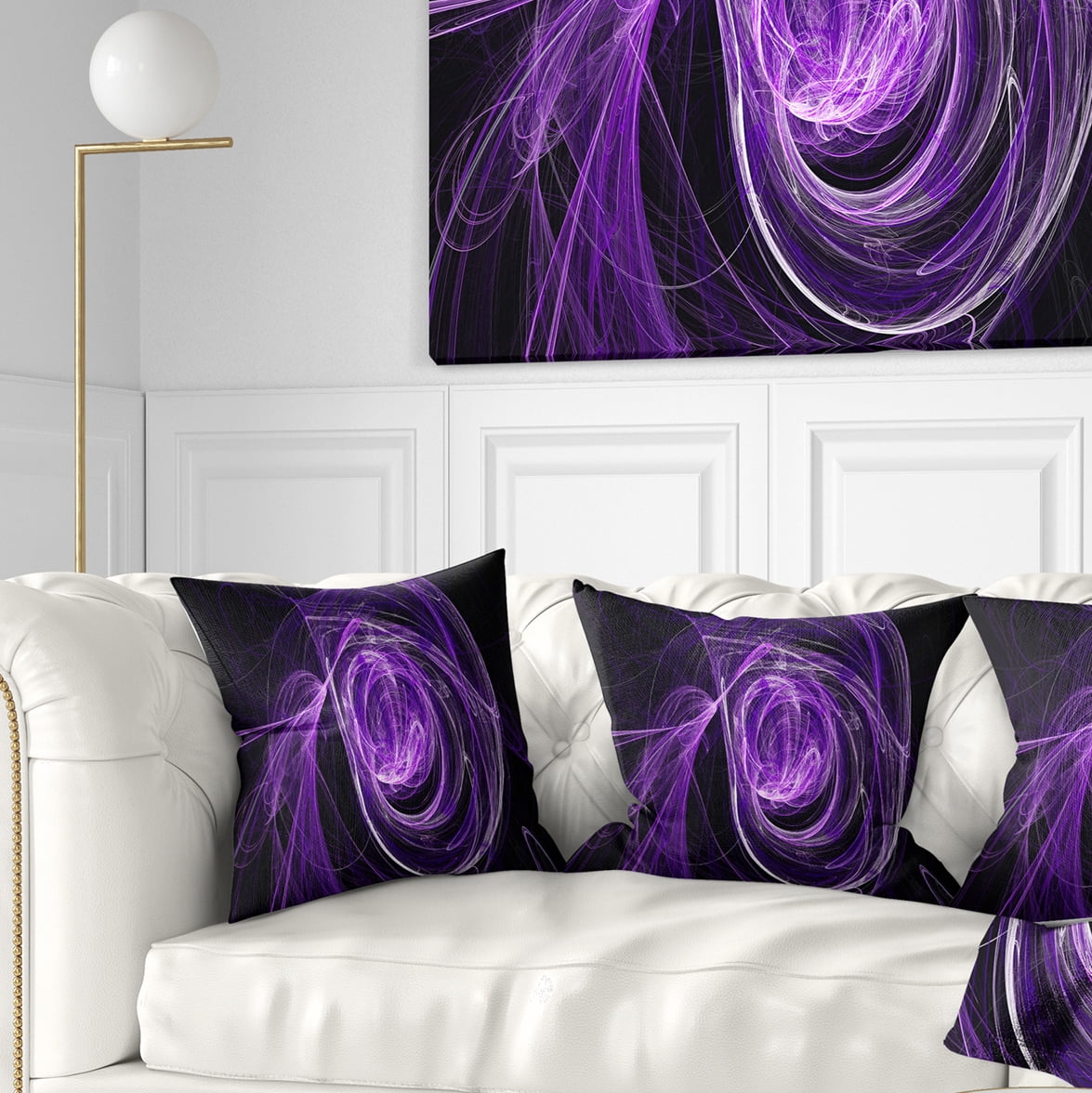 Designart Purple Ball of Yarn - Abstract Throw Pillow - 18x18