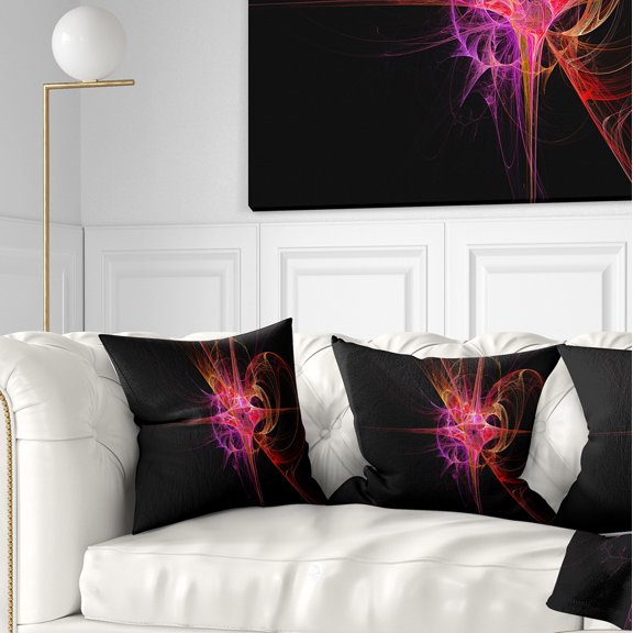 Designart Purple Bright Star - Abstract Throw Pillow - 16x16