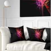 Designart Purple Bright Star - Abstract Throw Pillow - 16x16