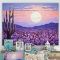 thumbnail image 1 of Designart "Purple Cactus Scenery" Cactus Wall Art Living Room, 1 of 7