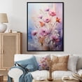 thumbnail image 1 of Designart "Purple Coral Herbs love expression II" Floral Floater Framed Canvas Wall Art, 1 of 7