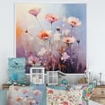 thumbnail image 1 of Designart "Purple Coral Herbs love expression III" Floral Floater Framed Canvas Wall Art, 1 of 7