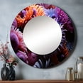 thumbnail image 1 of Designart "Purple Coral Marine Animals euphony" Marine Animals Purple Large Round Mirror - Round Bedroom Mirror Wall Decor - Modern Round Printed Mirror - 29" x 29", 1 of 6