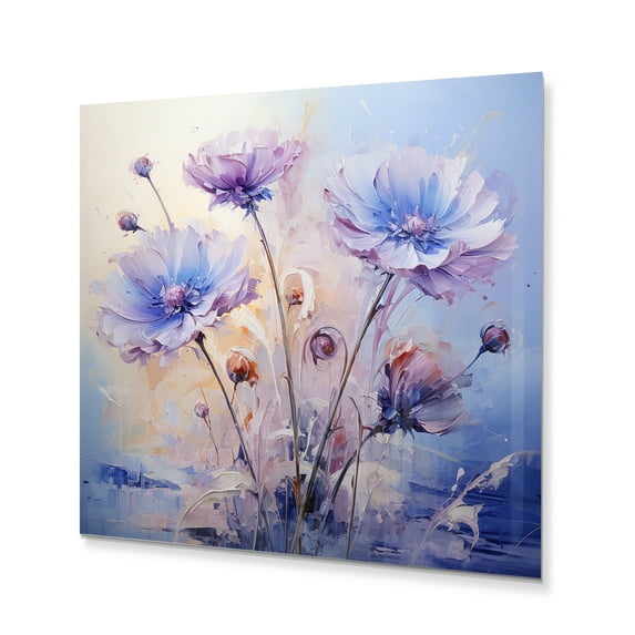 Designart "Purple Cornflowers love expression III" Floral Metal Wall Decor