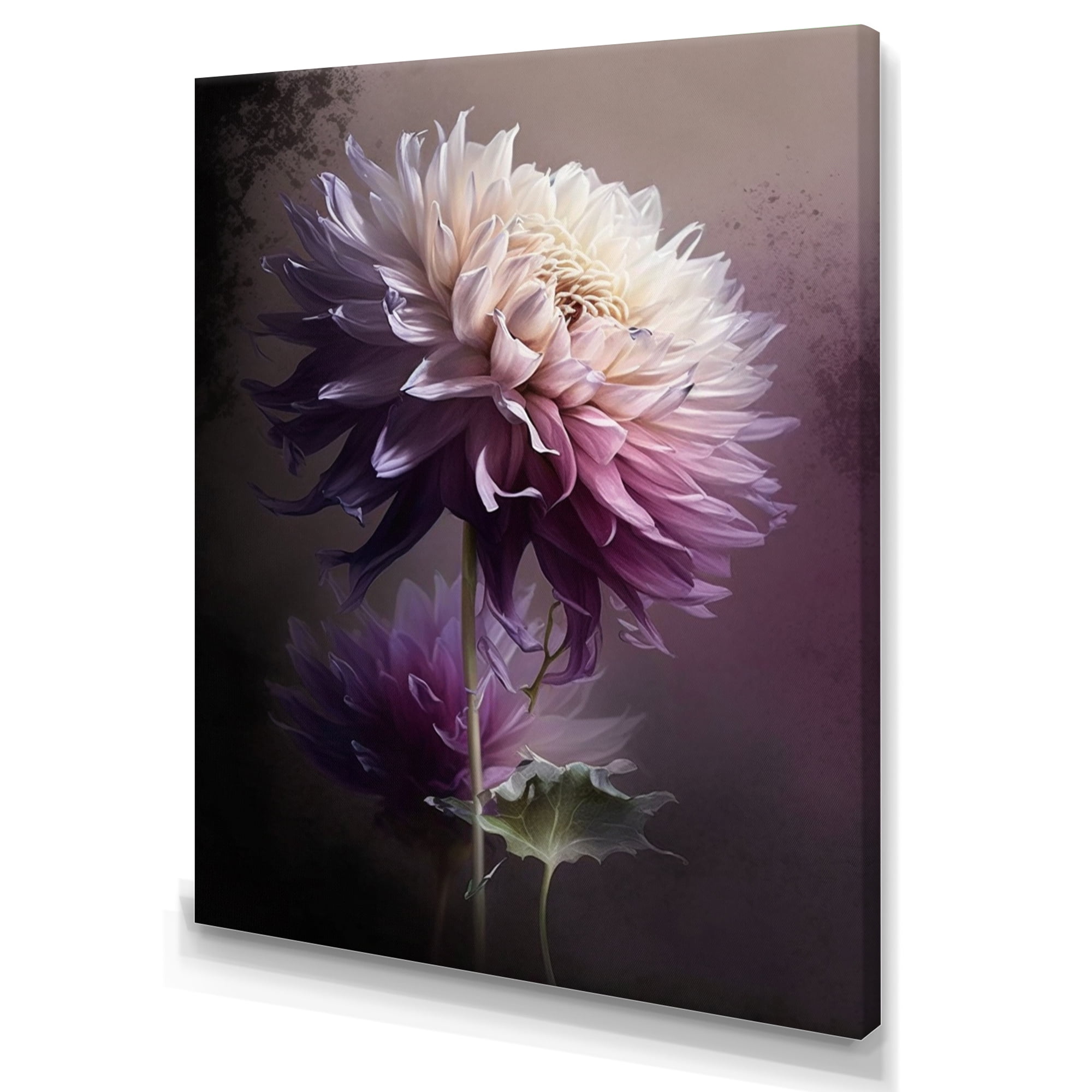 Designart Purple Dahlia Flower I Canvas Wall Art