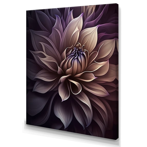 Designart Purple Dahlia Flower II Canvas Wall Art