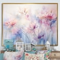 thumbnail image 1 of Designart "Purple Dreamy Flowers II" Abstract Botanicals Floater Framed Canvas Art Print, 1 of 7