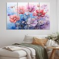 thumbnail image 1 of Designart "Purple Dreamy Flowers V" Abstract Botanicals Art Living Room Set, 1 of 5