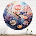 thumbnail image 1 of Designart "Purple Dreamy Flowers VI" Abstract Botanicals Oversized Wall Clock, 1 of 5