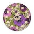 thumbnail image 1 of Designart 'Purple Fantasy Flowers Retro Pattern' Mid-Century Modern Wood Wall Clock, 1 of 5