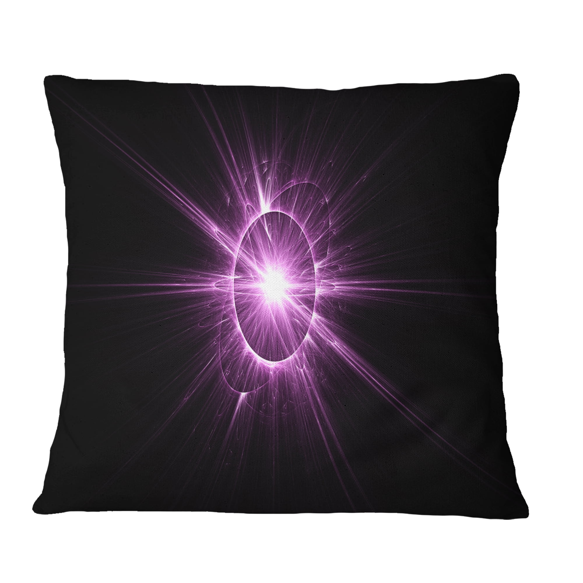 Designart Purple Flash of Bright Star - Floral Throw Pillow - 16x16