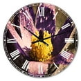 thumbnail image 1 of Designart 'Purple Flower with Yellow Stigma' Traditional wall clock, 1 of 4