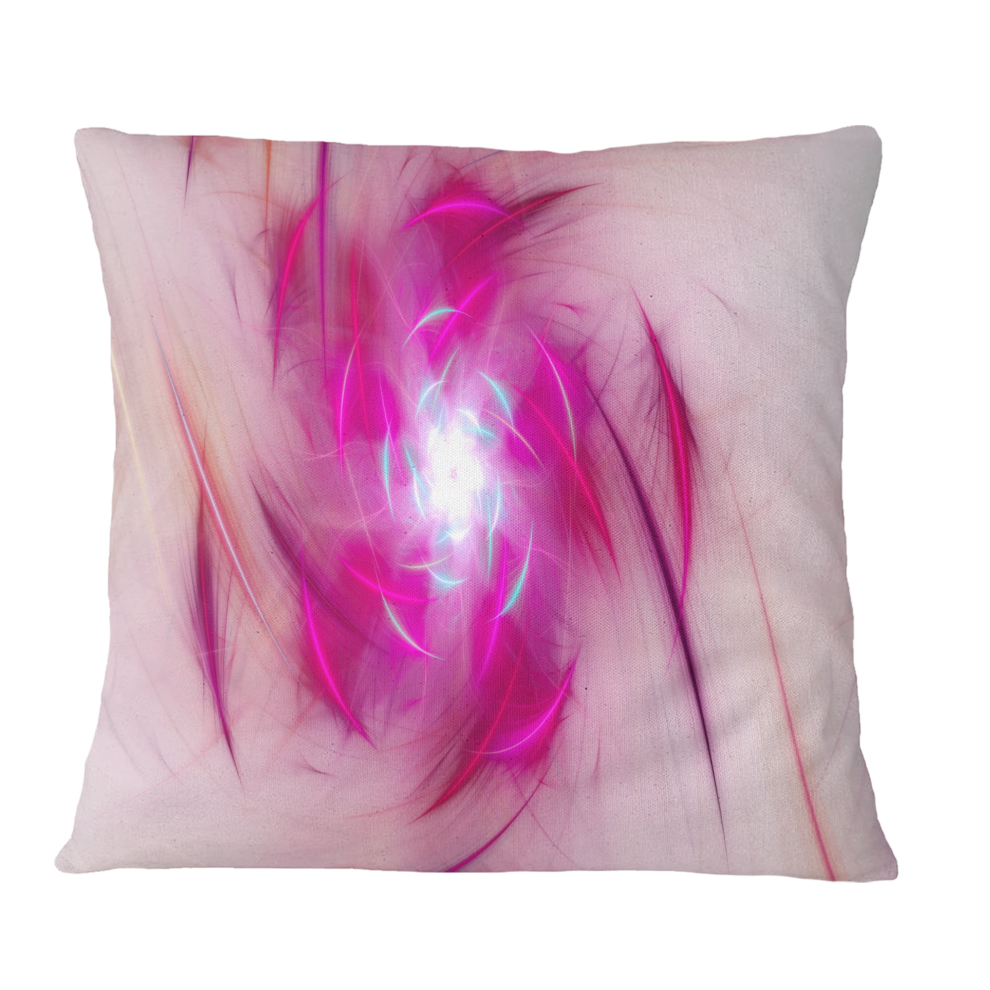 Designart Purple Fractal Nuclear Reaction - Floral Throw Pillow - 18x18