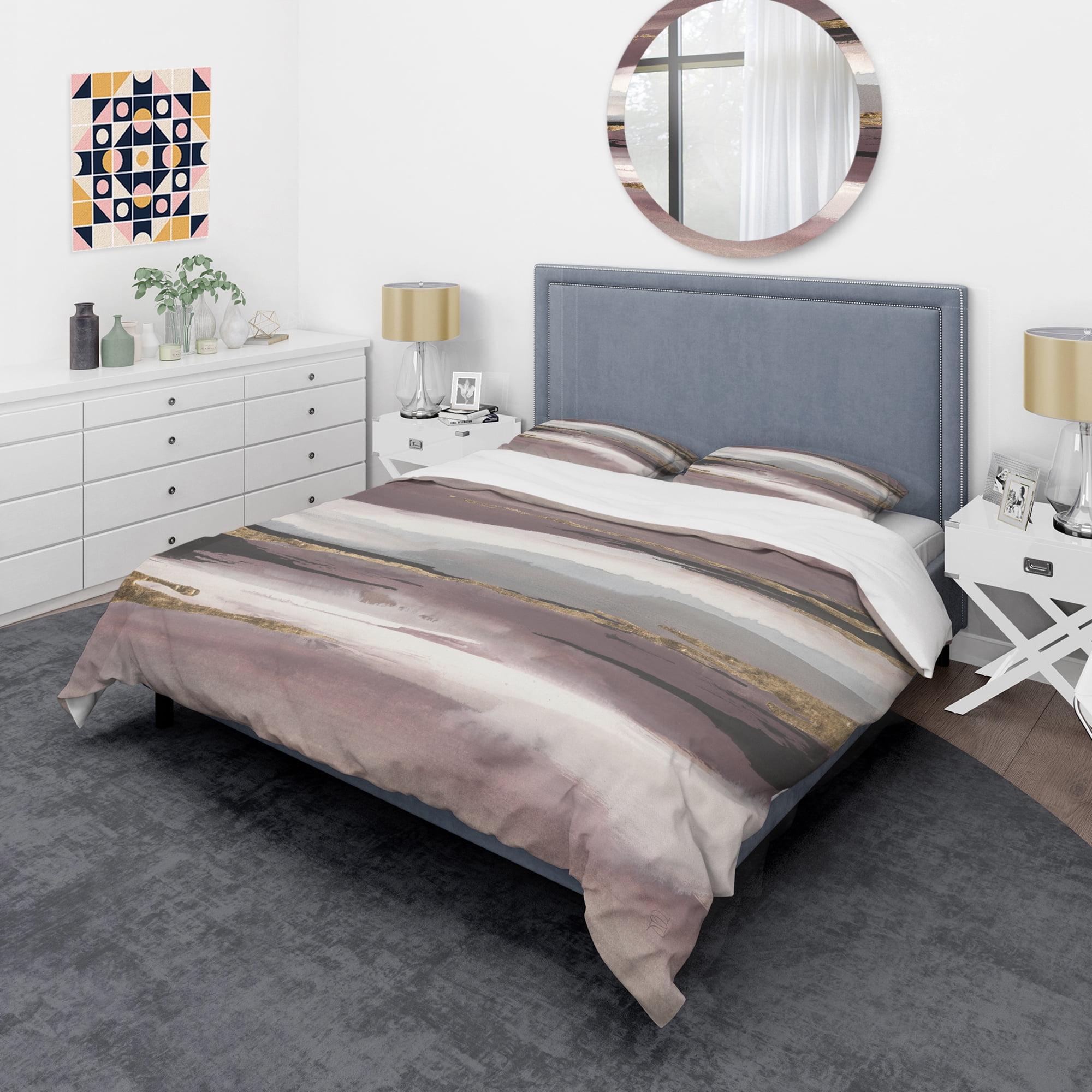 Designart 'Purple Glam Storm I' Glam Duvet Cover Set