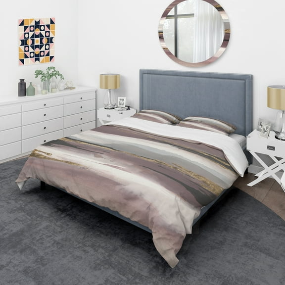 Designart 'Purple Glam Storm I' Glam Duvet Cover Set