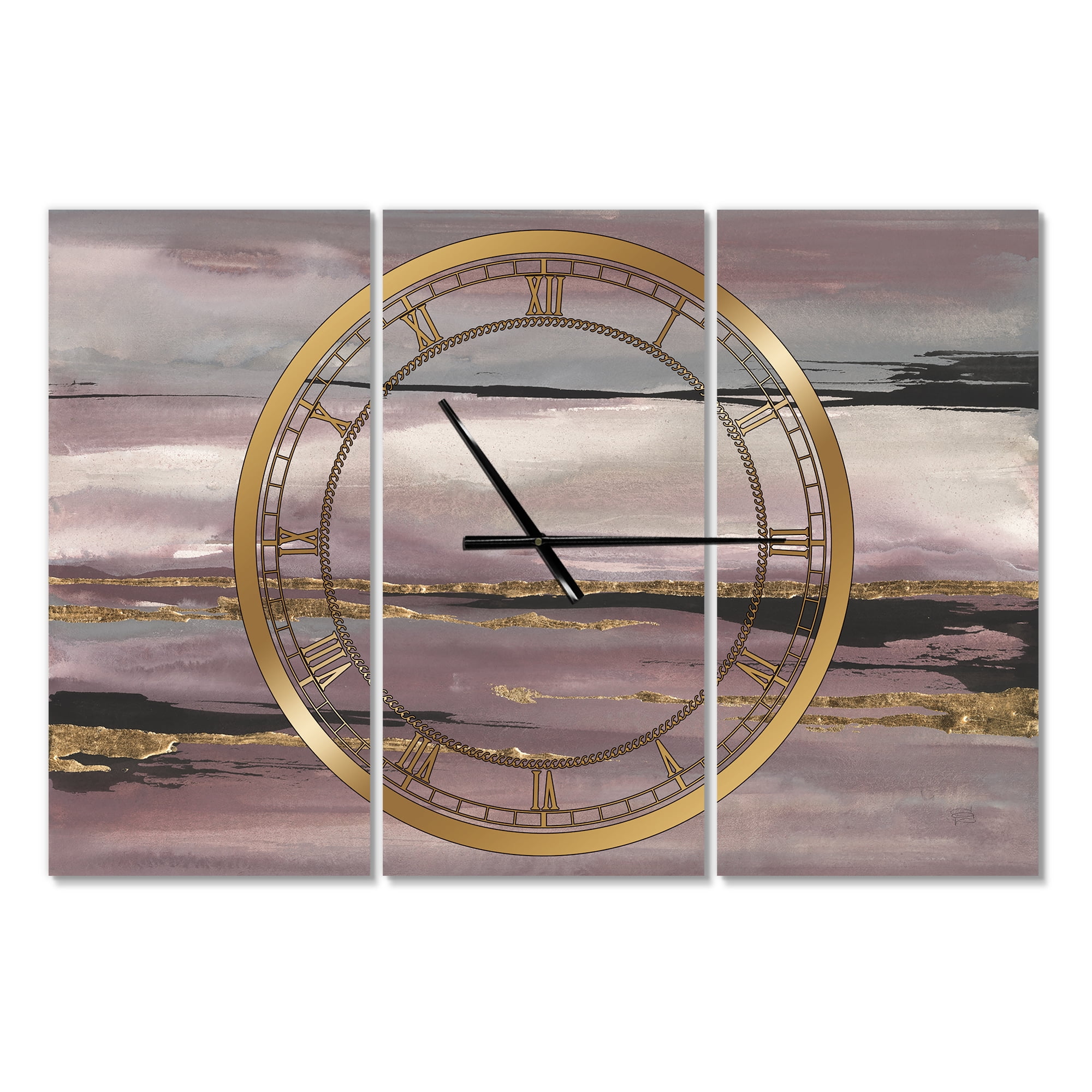 Designart 'Purple Glam Storm III' Modern Wall Clock
