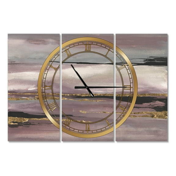 Designart 'Purple Glam Storm III' Modern Wall Clock
