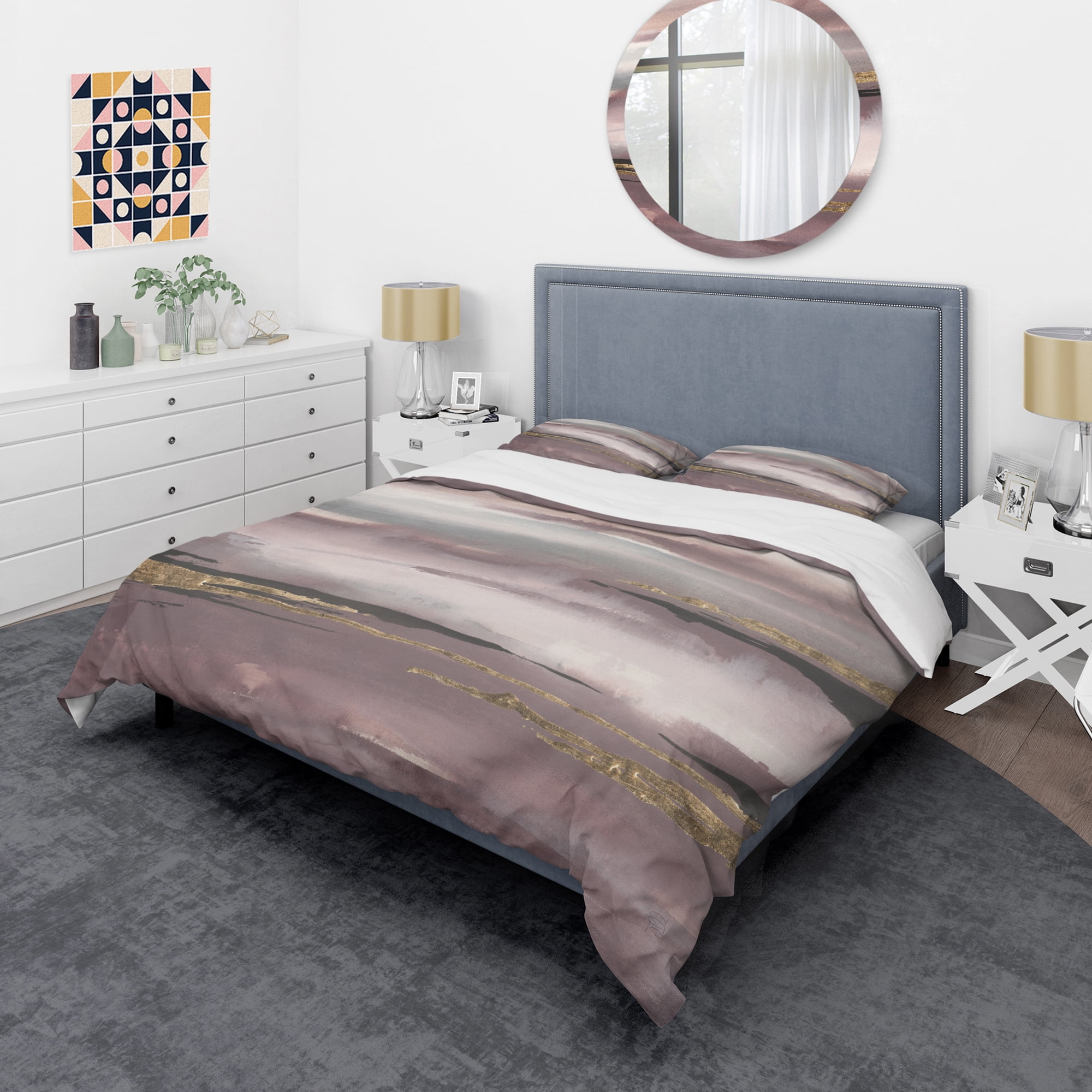 Designart 'Purple Glam Storm IV' Glam Duvet Cover Set