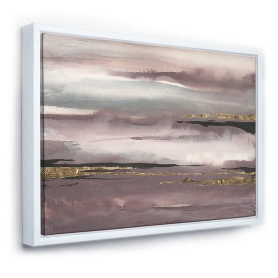 Designart ' Purple Glam Storm IV ' Glam & Shabby Chic Framed Canvas