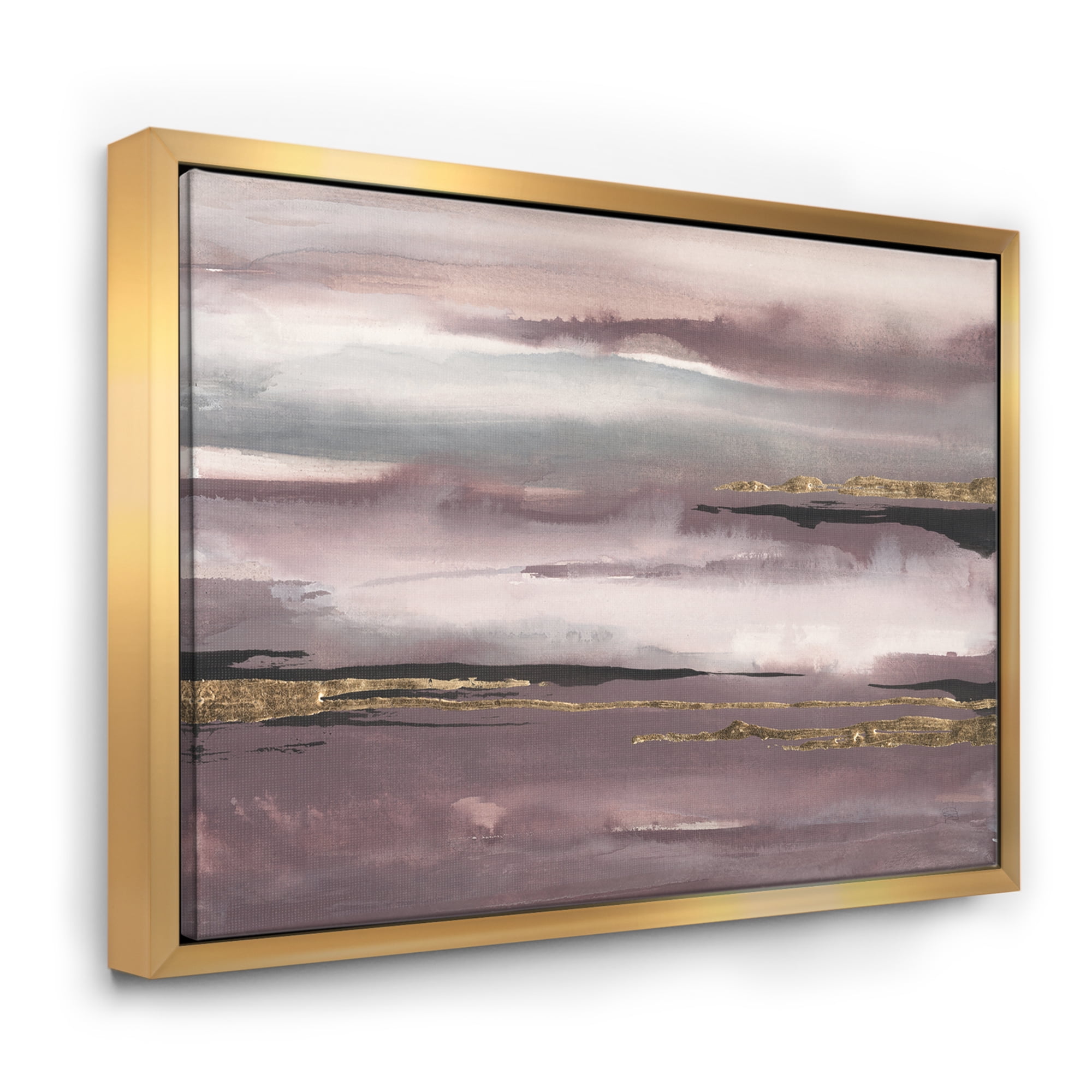 Designart ' Purple Glam Storm IV ' Glam & Shabby Chic Framed Canvas