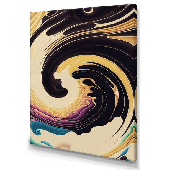 Designart Purple, Gold And Blue Swirl I Canvas Wall Art