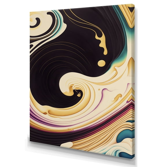 Designart Purple, Gold And Blue Swirl II Canvas Wall Art