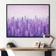 thumbnail image 1 of Designart "Purple Haze Urban Layering I" Skyscrapers Floater Framed Canvas Prints, 1 of 5