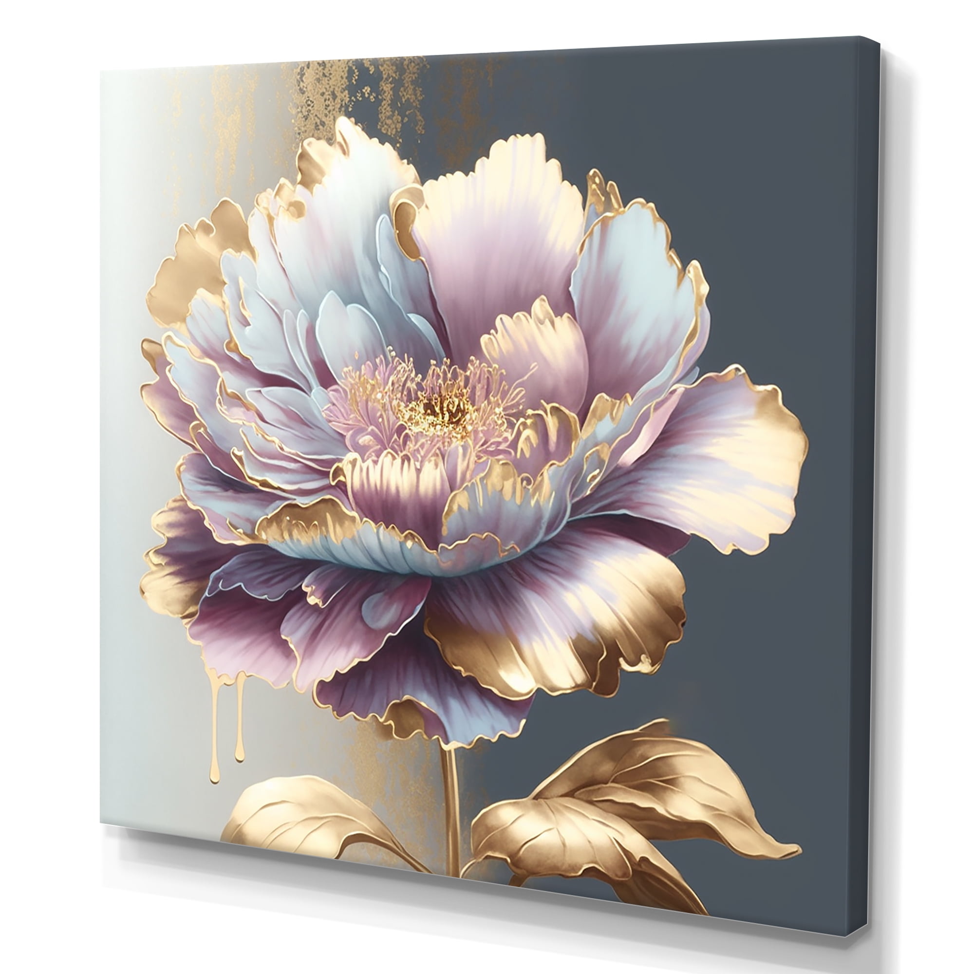 Designart Purple Hue Single Flower II Canvas Wall Art