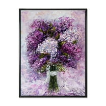 Designart 'Purple Hyacinth Flowers Bouquet' Traditional Framed Canvas Wall Art Print