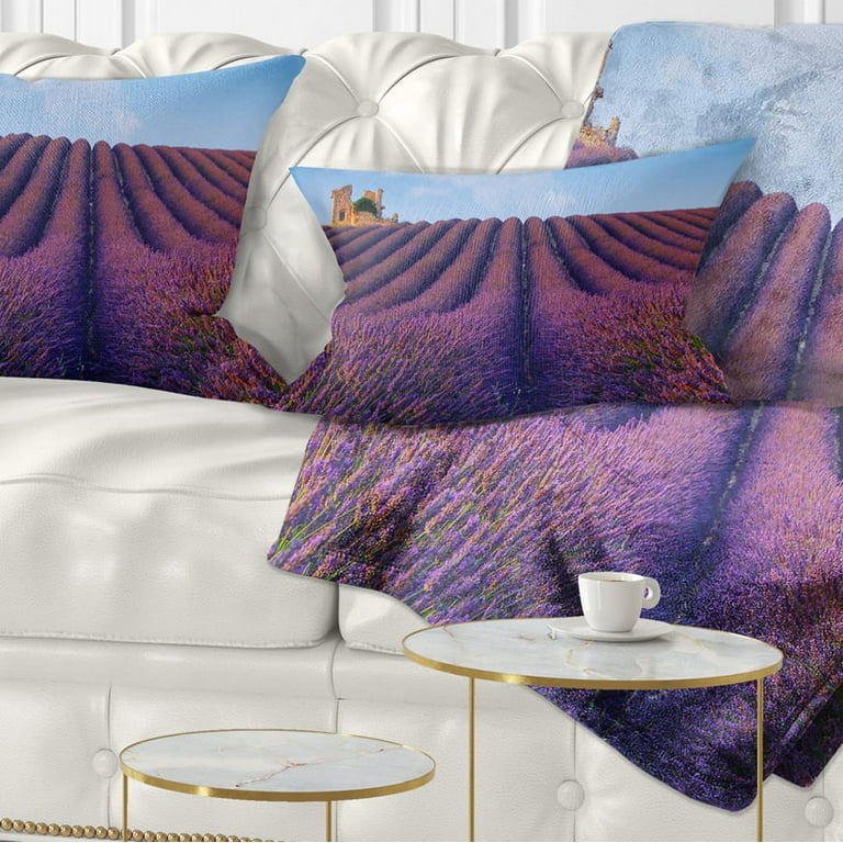 Designart Purple Lavender Field Landscape Photography Throw Pillow 12x20 Walmart