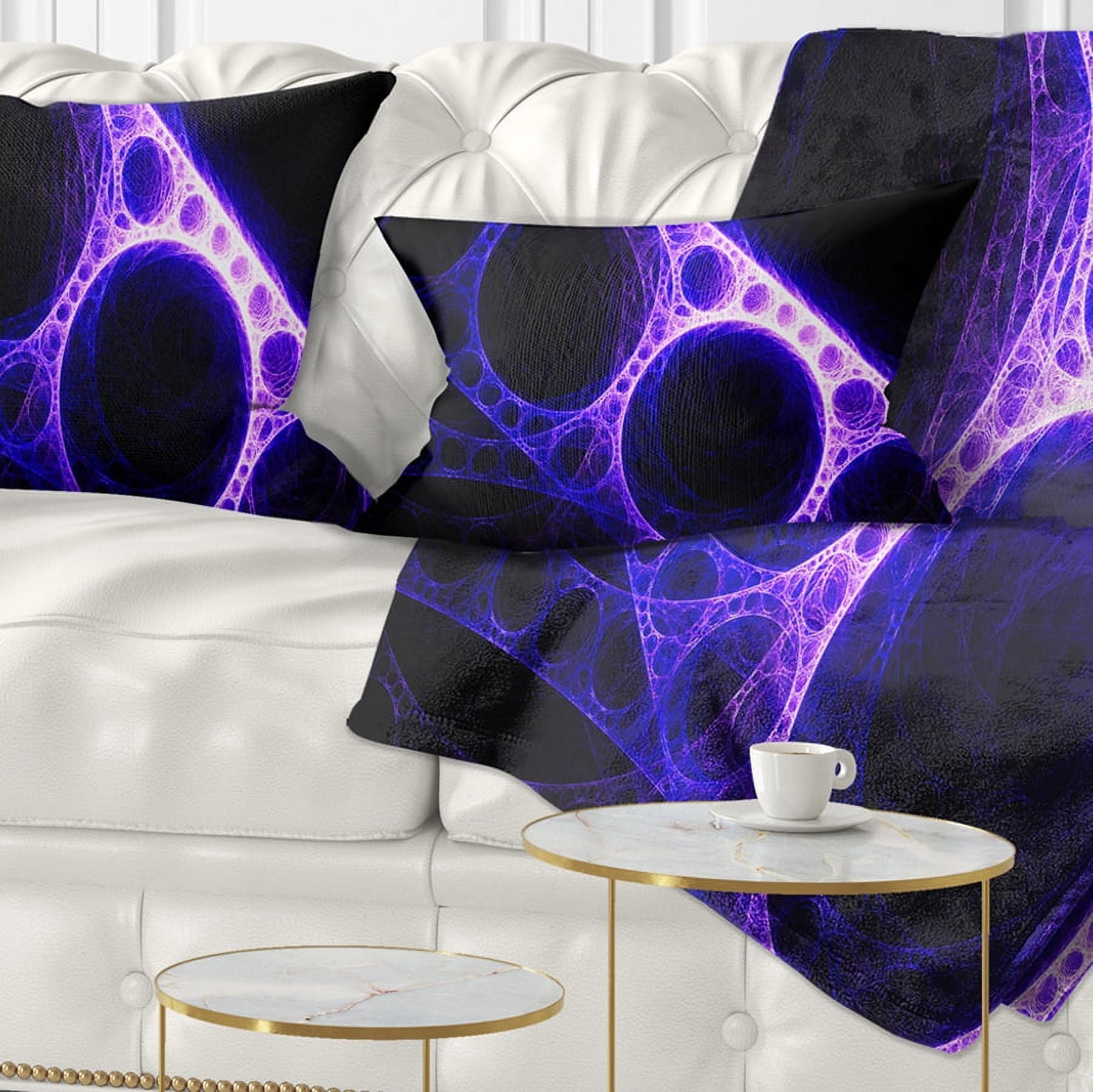 Designart Purple Metal Construction - Abstract Throw Pillow - 12x20