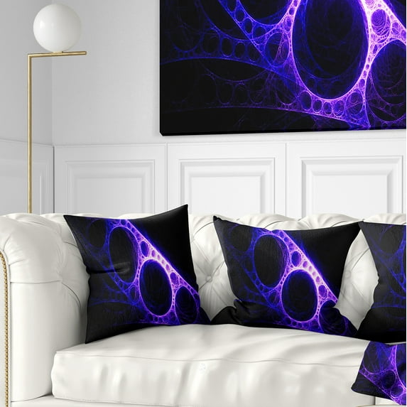 Designart Purple Metal Construction - Abstract Throw Pillow - 16x16