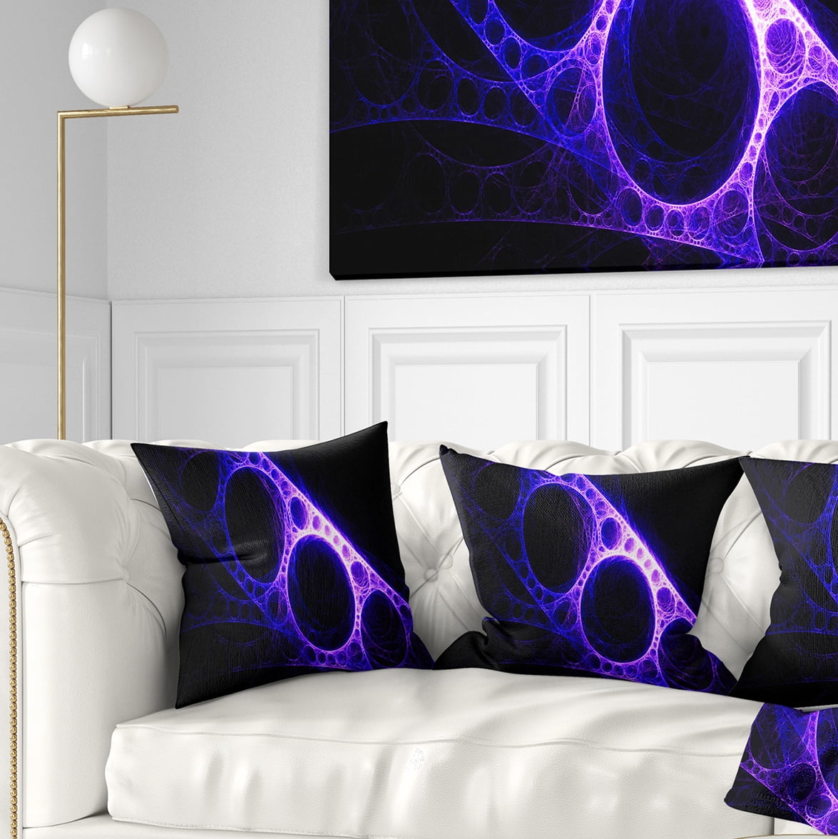 Designart Purple Metal Construction - Abstract Throw Pillow - 18x18