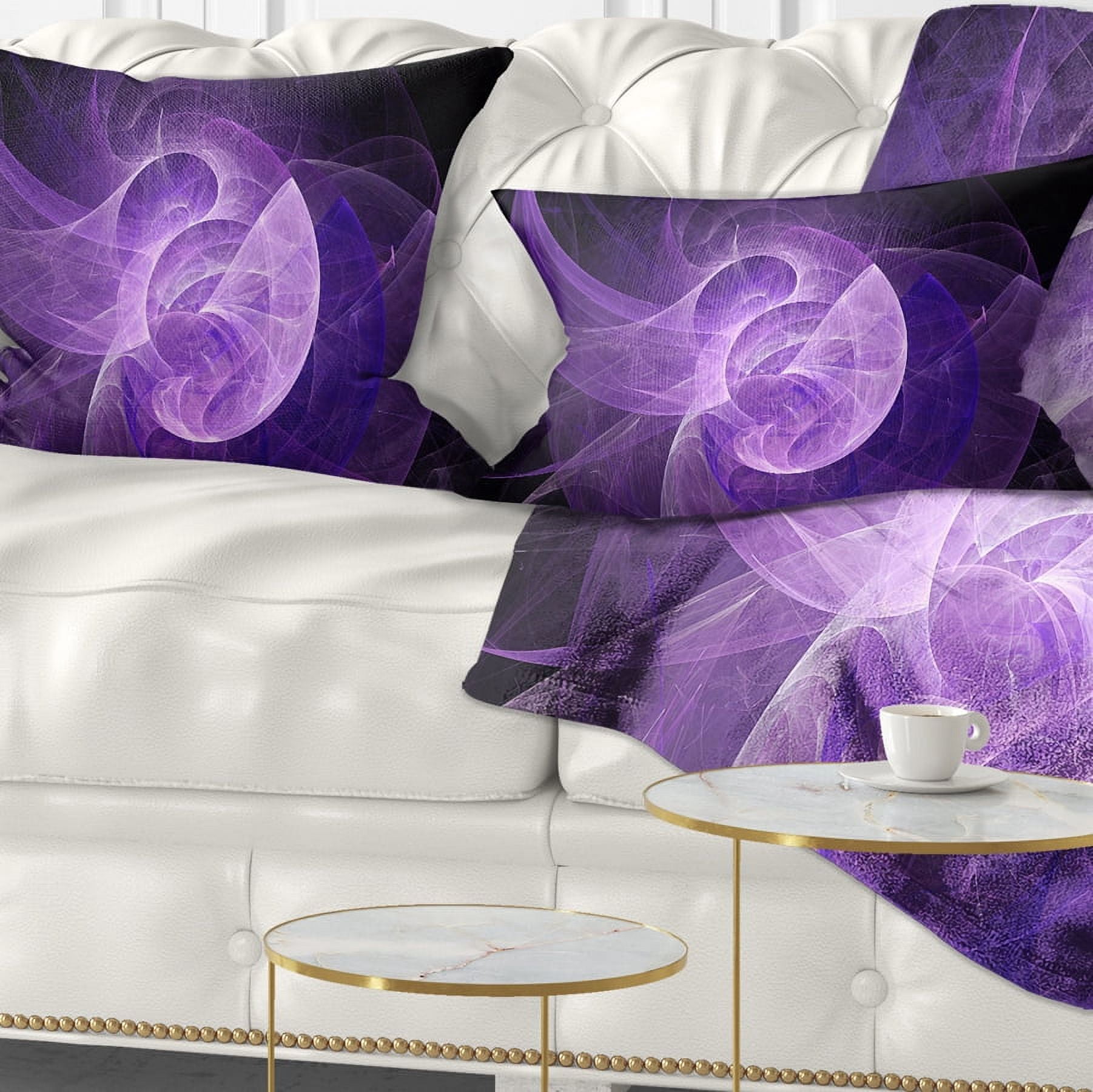 Designart Purple Mystic Psychedelic Design - Abstract Throw Pillow - 12x20