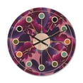 thumbnail image 1 of Designart 'Purple Orchid blossom colorful pattern' Mid-Century Modern Wood Wall Clock, 1 of 5