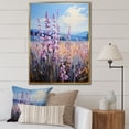 thumbnail image 1 of Designart "Purple Orchids landscape Pointillism Dot" Floral Floater Framed Canvas Art Print, 1 of 7