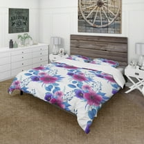 Designart 'Purple Pansie and Other Blossoming Flowers' Abstract Duvet Cover Set