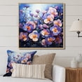 thumbnail image 1 of Designart "Purple Pansies landscape Pointillism Dot II" Floral Floater Framed Canvas Wall Art, 1 of 7