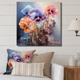 thumbnail image 1 of Designart "Purple Pansies love expression" Floral Wall Art Living Room, 1 of 5