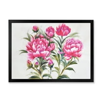 Designart 'Purple Peonies Flowers' Traditional Framed Art Print