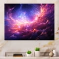 thumbnail image 1 of Designart "Purple Pink Fractal Cosmic Fusion" Modern Metal Art Living Room, 1 of 5