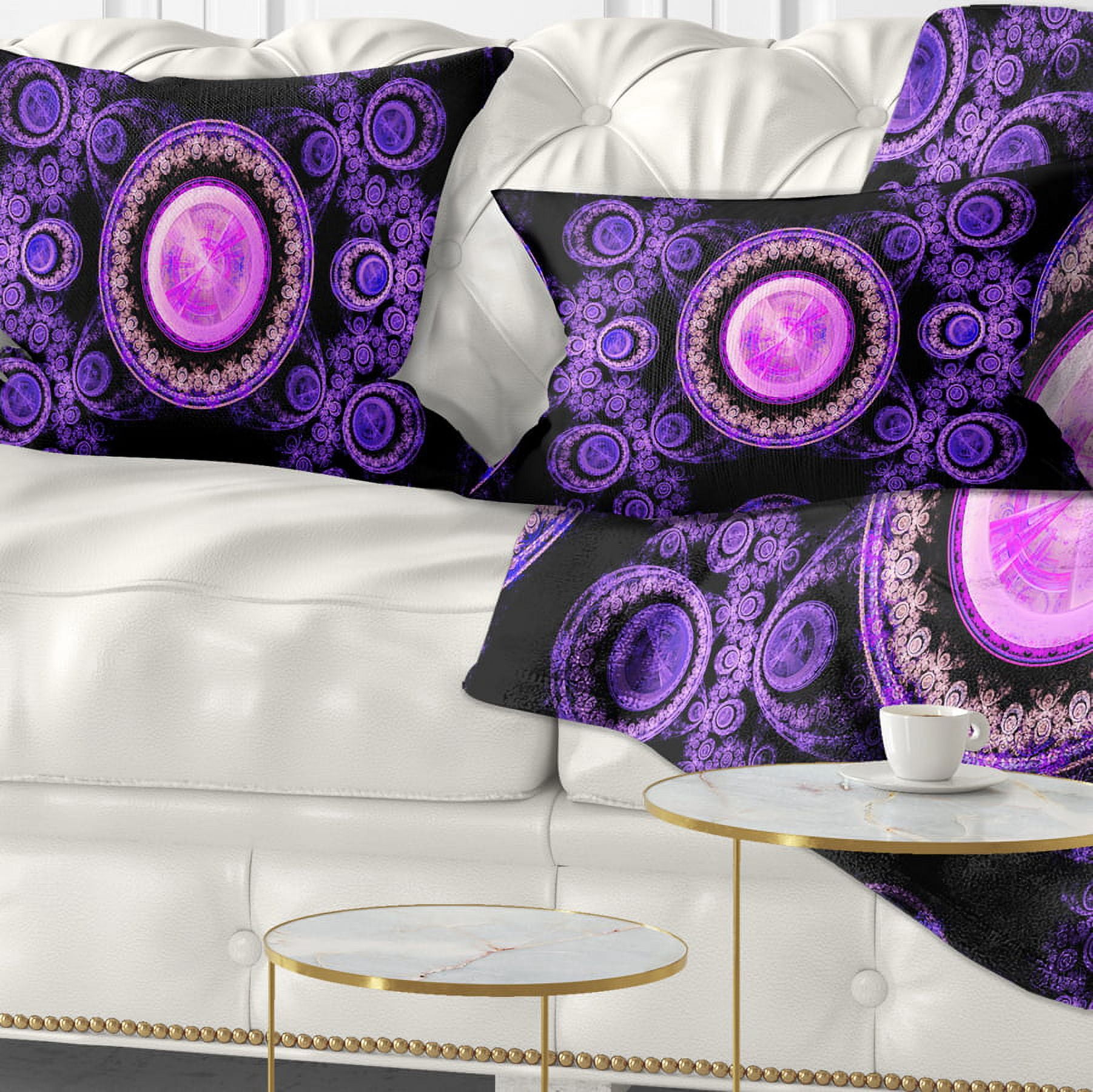 Designart Purple Psychedelic Relaxing Art - Abstract Throw Pillow - 12x20