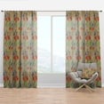 thumbnail image 1 of Designart 'Purple Red and Little Blue Blossoming Flowers' Floral Curtain Panel, 1 of 4