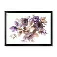 thumbnail image 1 of Designart 'Purple Retro Flowers With Brown Leaves On White' Traditional Framed Art Print, 1 of 4