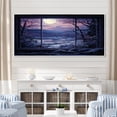 thumbnail image 1 of Designart "Purple River Winter's Reflective Charm III" Oversized Landscapes Framed Wall Art - Traditional Purple Winter Landscape Bedroom Framed Canvas Wall Art, 1 of 7