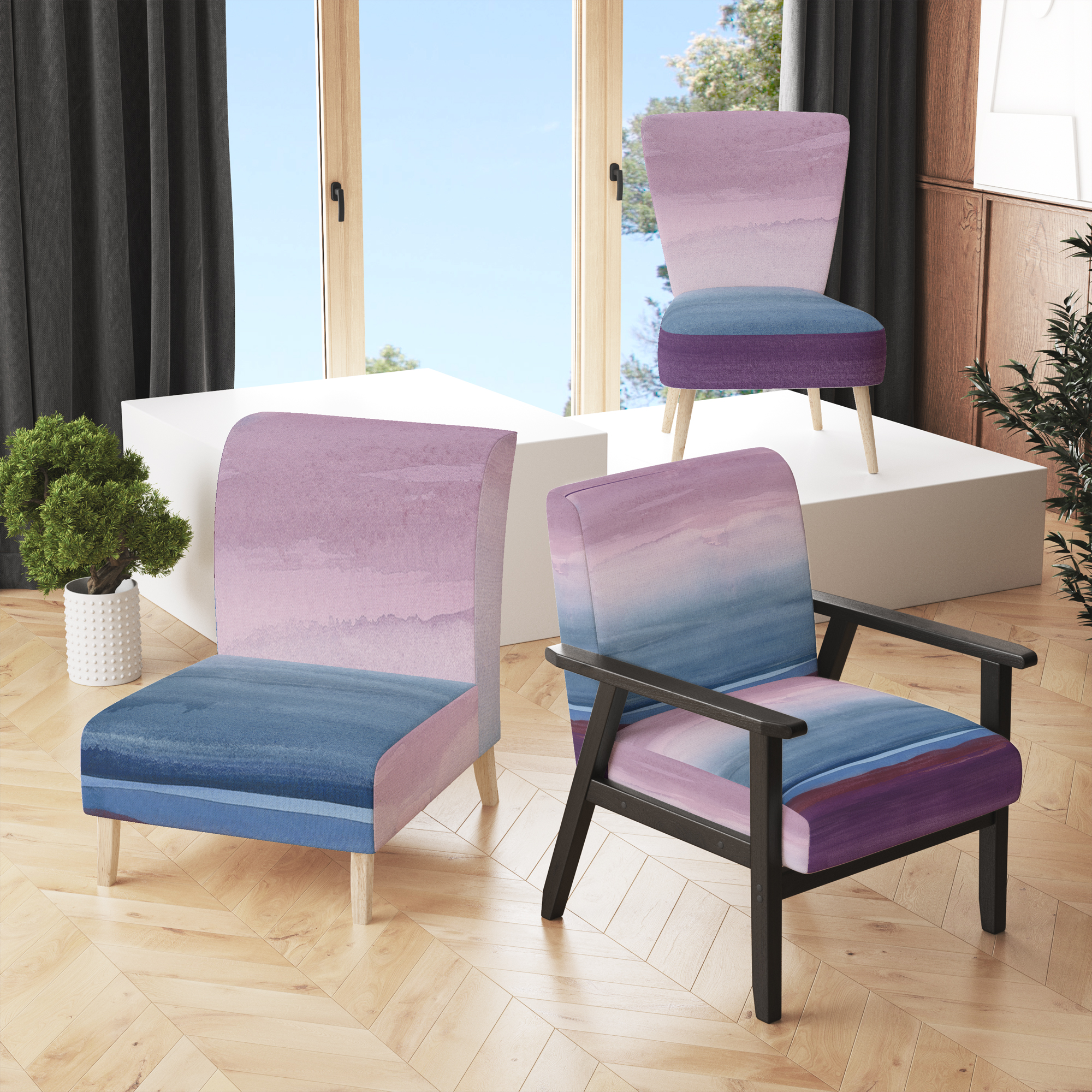 Designart Purple Rock Landscape Iii Upholstered Shabby Chic Accent Photo Inspiration