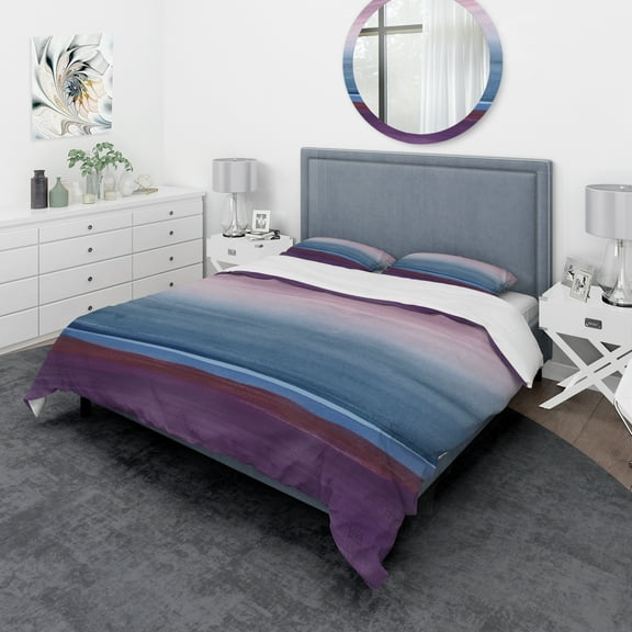 Designart 'Purple Rock landscape III' Geometric Duvet Cover Set
